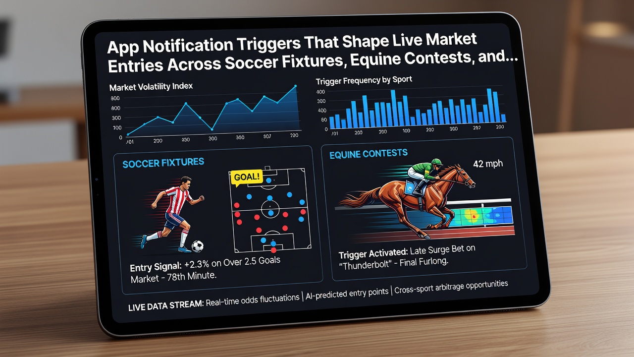 Close-up of mobile screen showing synchronized notifications across soccer, horse racing, and slot betting interfaces