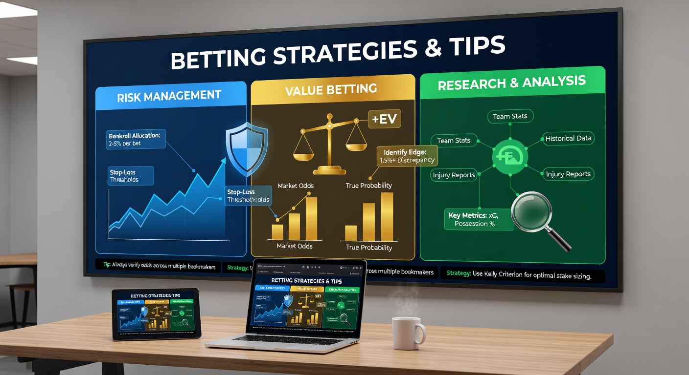Close-up of a bettor analyzing stats on a laptop during a live sports event, with graphs showing arbitrage calculations and value bet trackers