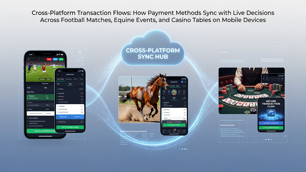 Mobile device displaying synchronized payment flows during a live football match with transaction confirmations overlaid on the betting interface