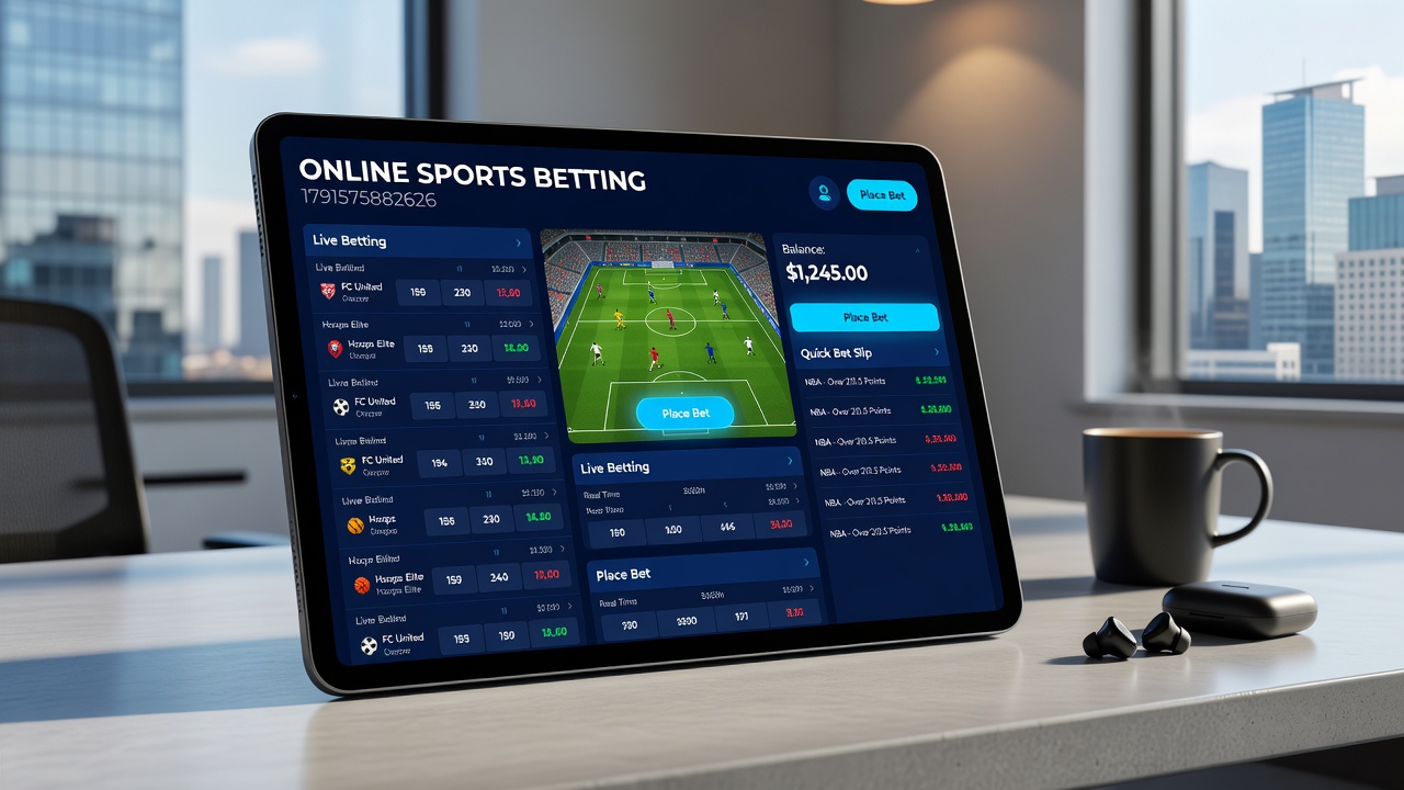 Dashboard view of online sports betting platform with multiple ongoing events