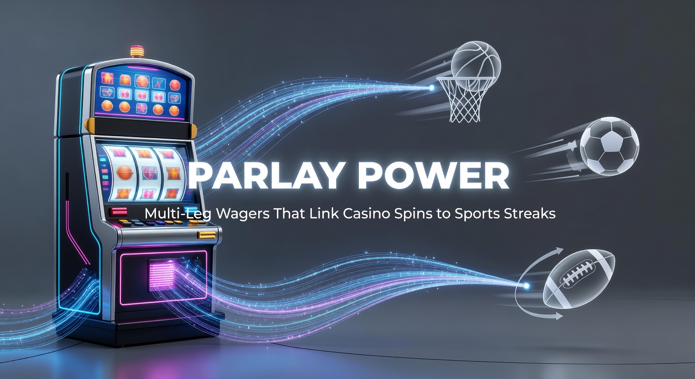 Dynamic graphic showing intertwined casino slot reels and sports betting streaks in a multi-leg parlay wager
