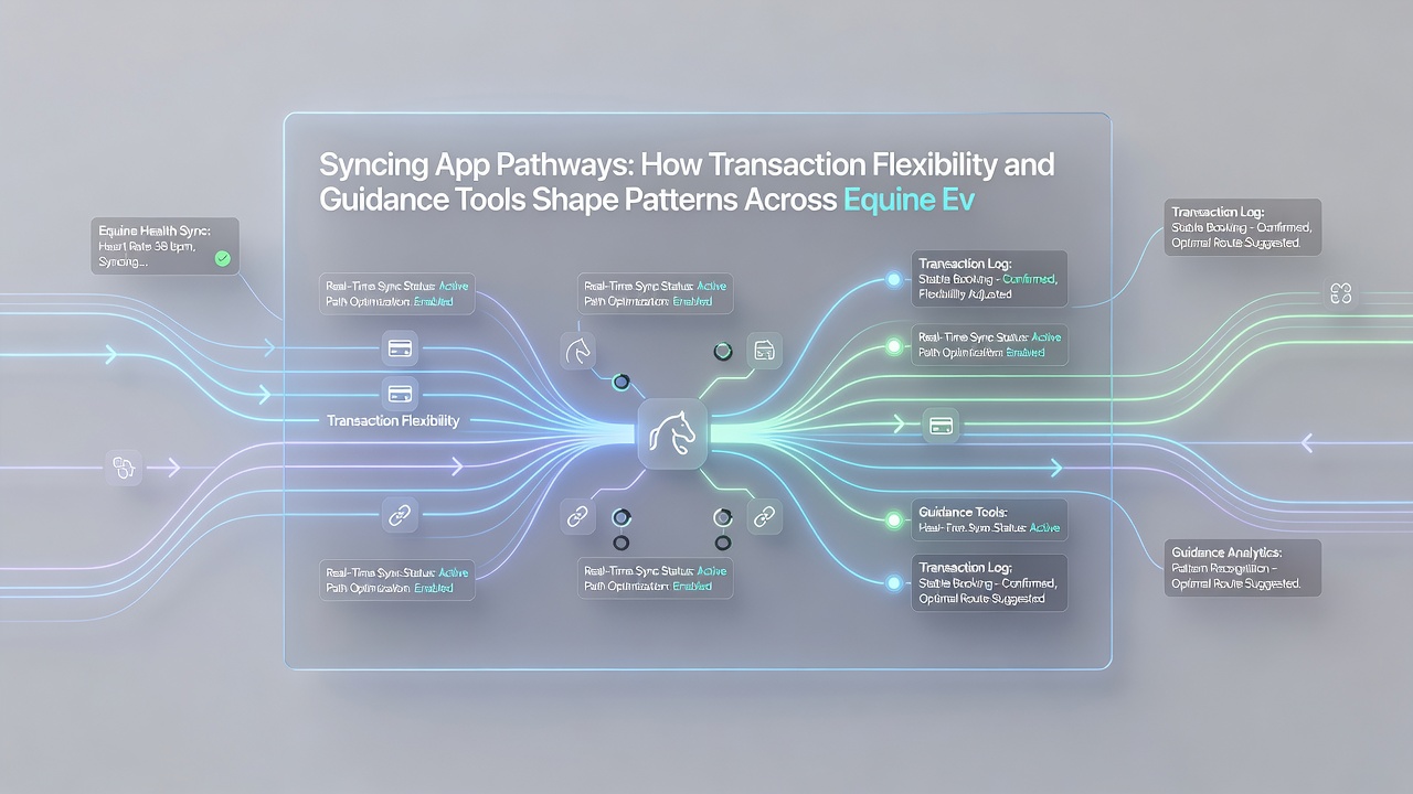 Visual representation of app pathways linking horse racing tracks, football matches, and casino tables via transaction and guidance features